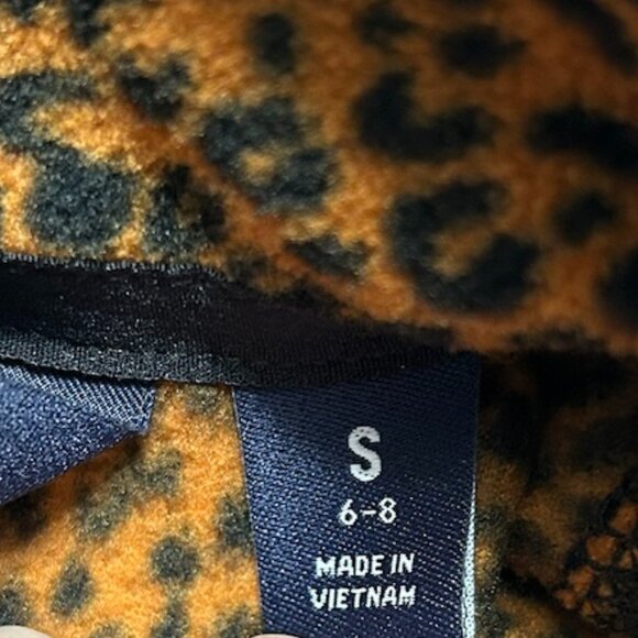 Lands' End Animal Print 1/4 Zip Fleece Pull-over Women's Size S - Picture 8 of 10